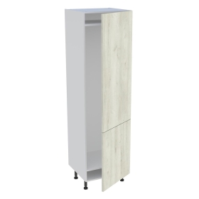 Colonne cuisine pour réfrigérateur avec 2 portes H.201,6 cm x L. 60 cm - Chêne Blanchi