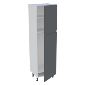 Colonne cuisine pour réfrigérateur avec 2 portes H.201,6 cm x L. 60 cm - Gris Ardoise Mat Sans Poignée