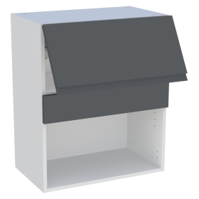Meuble haut cuisine pour micro-ondes 1 porte relevante H.72 cm x L. 60 cm - Gris Ardoise Mat Sans Poignée