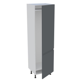 Colonne cuisine pour réfrigérateur avec 2 portes H.201,6 cm x L. 60 cm - Gris Ardoise Mat Sans Poignée
