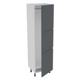 Colonne cuisine pour réfrigérateur avec 3 portes H.201,6 cm x L. 60 cm - Gris Ardoise Mat Sans Poignée